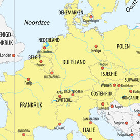 kaart van het Schengengebied
