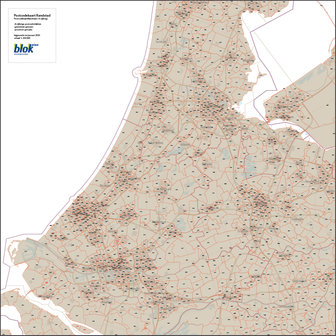 Digitale postcodekaart Randstad (4-cijferig)