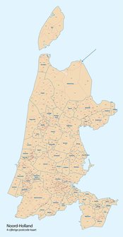 Digitale postcodekaart Noord-Holland (4-cijferig)