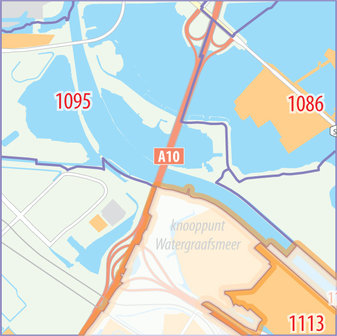 Amsterdam, postcodekaart (4-cijferig)