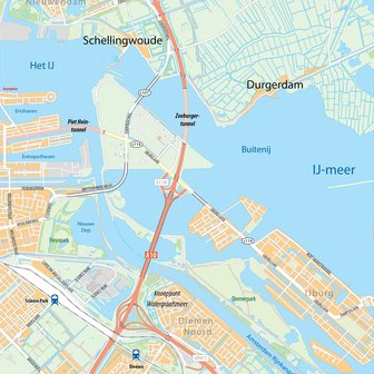 Wandkaart van de gemeente Amsterdam
