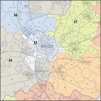 Digitale postcodekaart Nederland (4-cijferig)