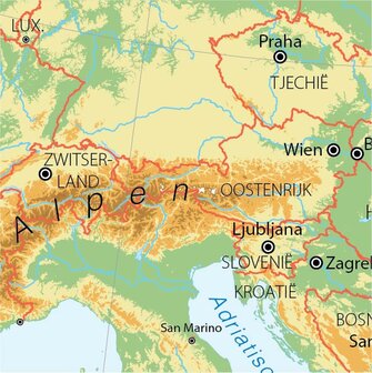 kaart van Europa (natuurkundig)