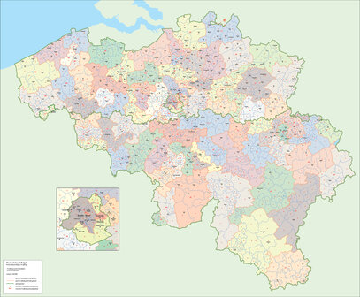 Digitale postcodekaart Belgi&euml; (4-cijferig)