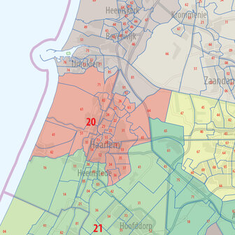 Digitale postcodekaart Noord-Holland (4-cijferig)