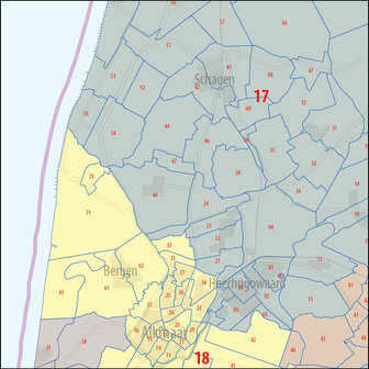 Digitale postcodekaart Noord-Holland (4-cijferig)