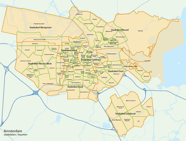 Amsterdam, stadsdelen en buurten