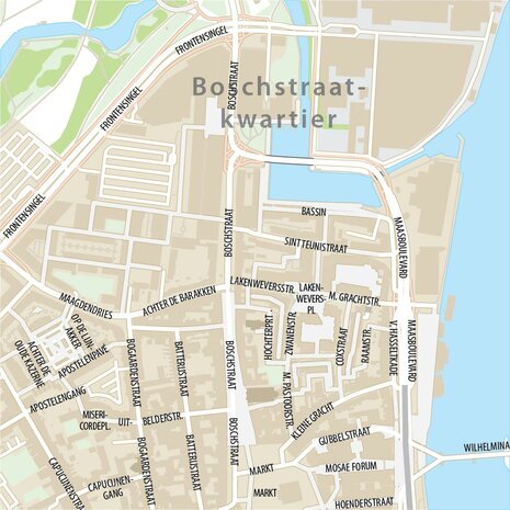 Maastricht centrum en de aangrenzende wijken