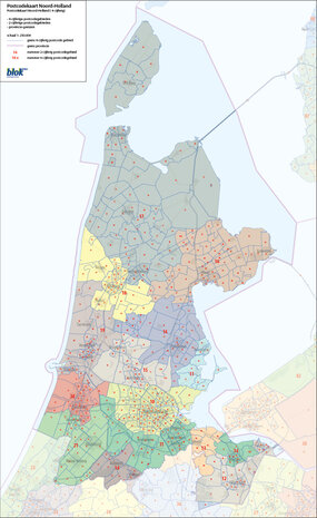 Digitale postcodekaart Noord-Holland (4-cijferig)