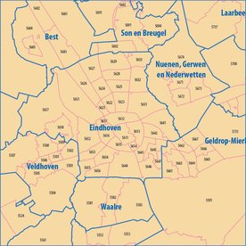 Digitale postcodekaart Noord-Brabant (4-cijferig)